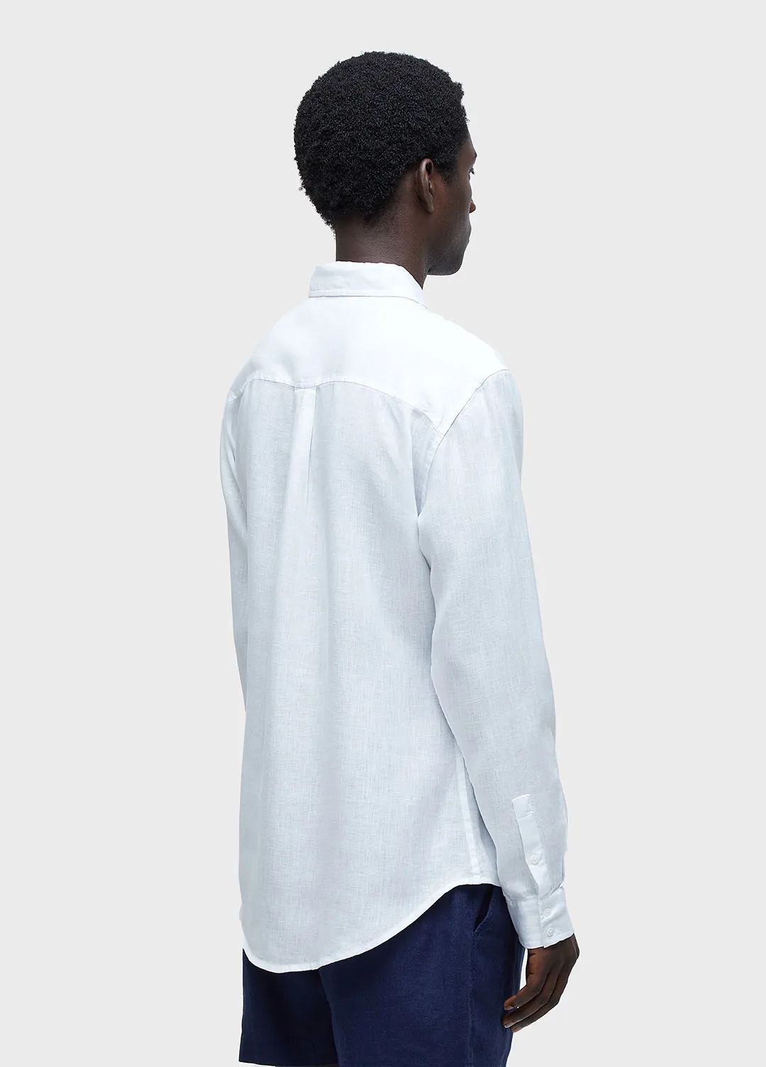 Camisa Classic Linen Manga Longa Branca